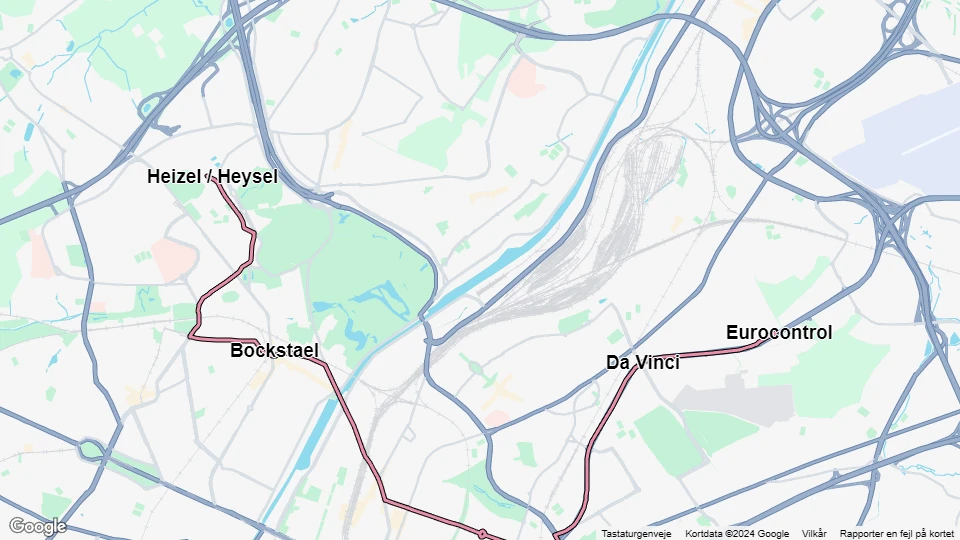 Brüssel Straßenbahnlinie 62: Eurocontrol - Heizel / Heysel Linienkarte