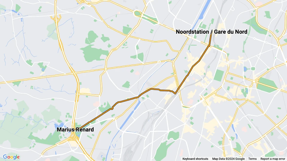 Brüssel Zusätzliche Linie 31: Noordstation / Gare du Nord - Marius Renard Linienkarte
