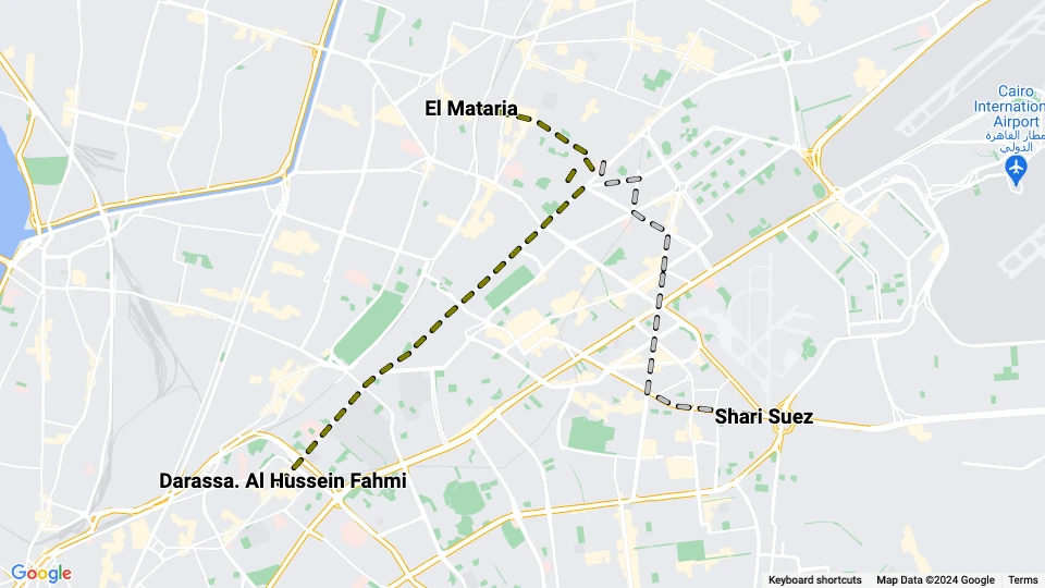 Cairo Transport Authority in Heliopolis (CTA) Linienkarte