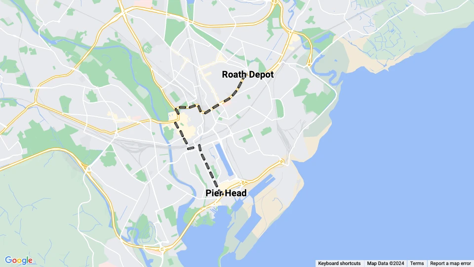 Cardiff Straßenbahnlinie 2: Roath Depot - Pier Head Linienkarte
