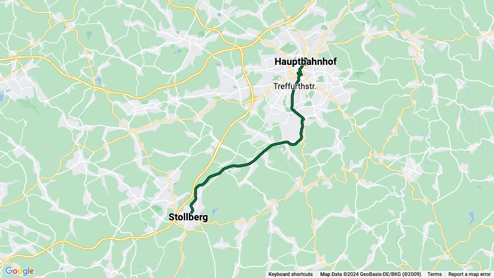 Chemnitz Regionallinie C11: Hauptbahnhof - Stollberg Linienkarte
