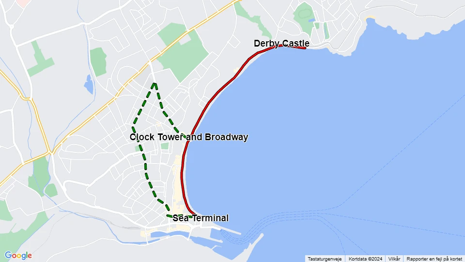 Douglas Bay Horse Tramway Linienkarte
