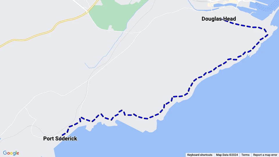 Douglas, Isle of Man Southern Electric Tramway: Douglas Head - Port Soderick Linienkarte