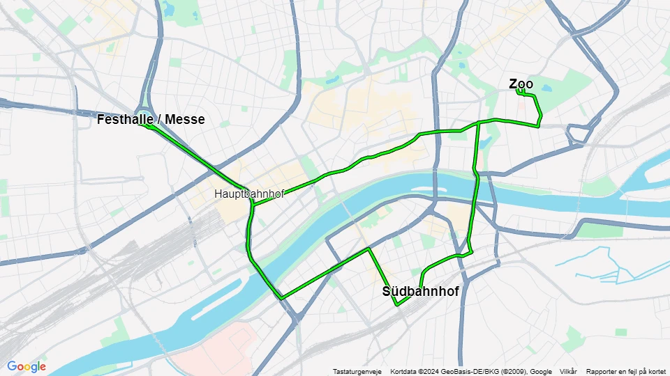 Frankfurt am Main Ebbelwei-Expreß: Zoo - Südbahnhof Linienkarte