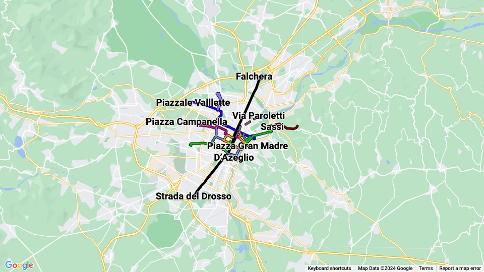 Gruppo Torinese Trasporti (GTT) Linienkarte