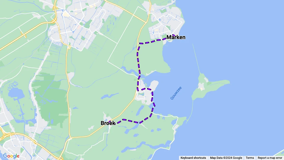 Haarlem Regionallinie L: Broek - Marken Linienkarte