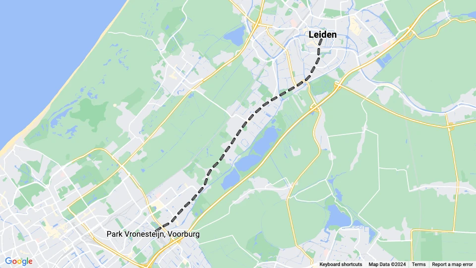 Haarlem Regionallinie U: Park Vronesteijn, Voorburg - Leiden Linienkarte