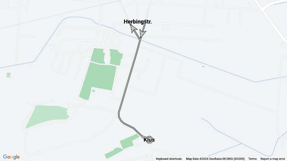 Halberstadt Straßenbahnlinie 3: Klus - Herbingstr. Linienkarte