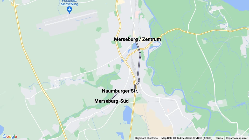 Halle (Saale) Zusätzliche Regionlinie 15: Merseburg-Süd - Merseburg / Zentrum Linienkarte