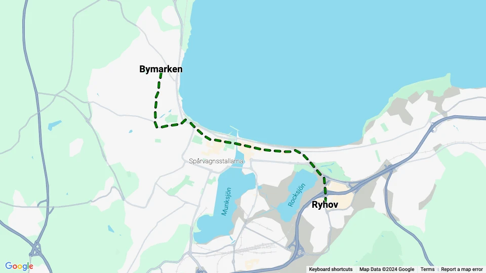 Jönköpings Spårvägar (JS) Linienkarte