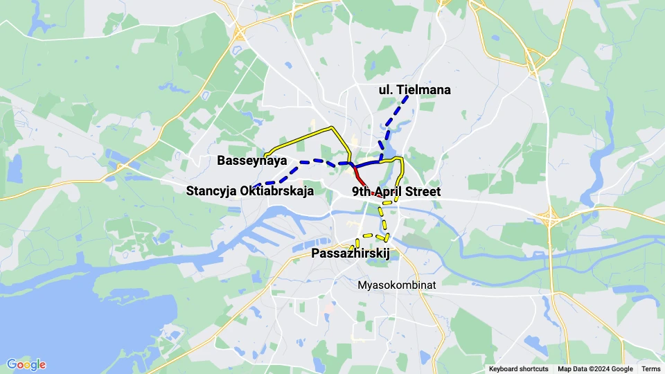 Kaliningrad-GorTrans Linienkarte