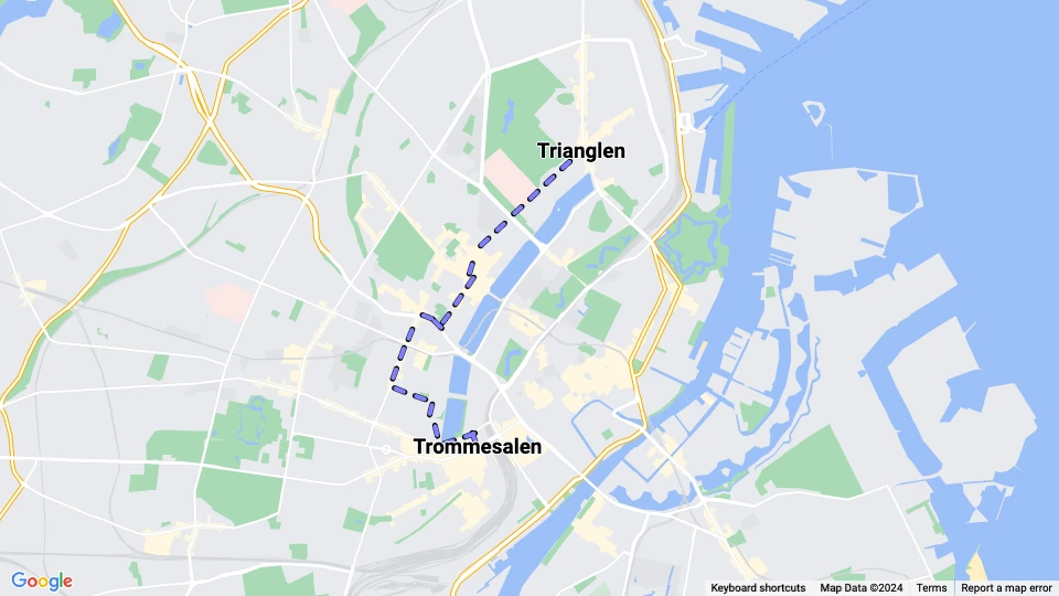 Kjøbenhavns Forstæders Sporveisselskab (KFS) Linienkarte