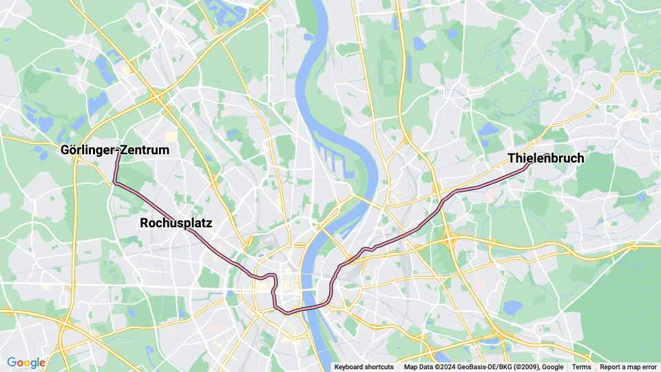 Köln Straßenbahnlinie 3 Linienkarte