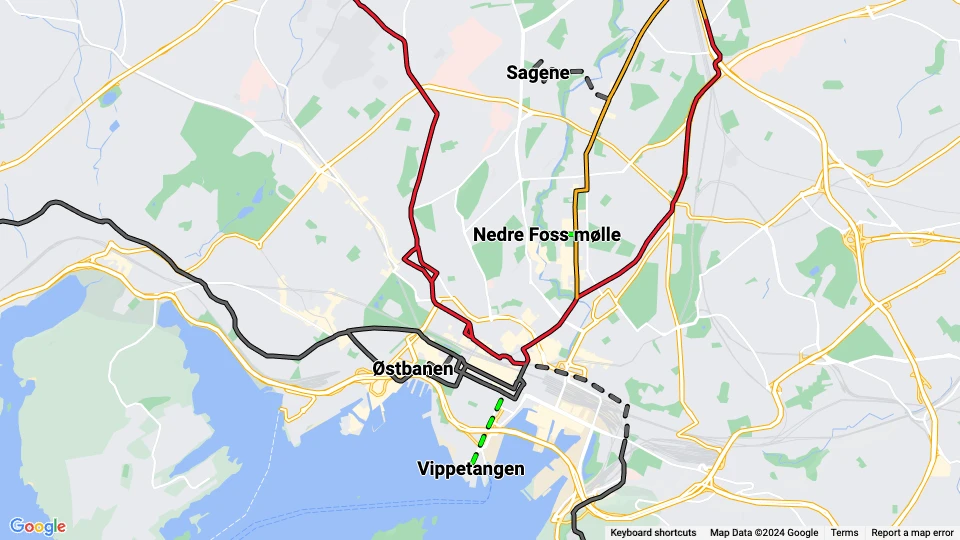 Kristiania Sporveisselskab (KSS) Linienkarte