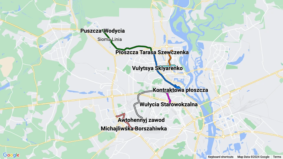 Kyjiwpastrans (KPT) Linienkarte