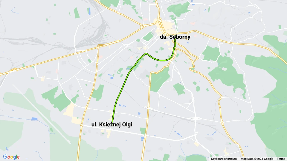 Lemberg Straßenbahnlinie 3: da. Soborny - ul. Księżnej Olgi Linienkarte