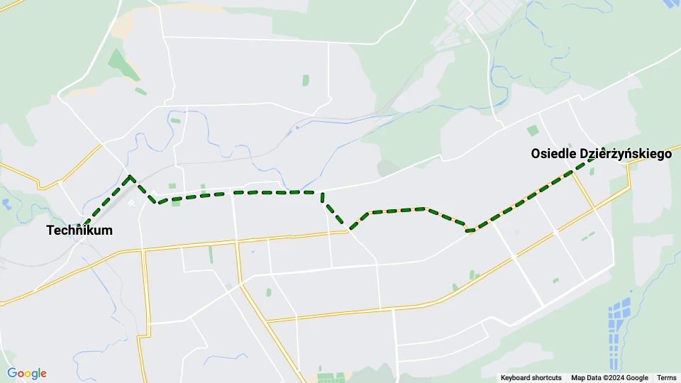 Luhansk Straßenbahnlinie 11: Osiedle Dzierżyńskiego - Technikum Linienkarte
