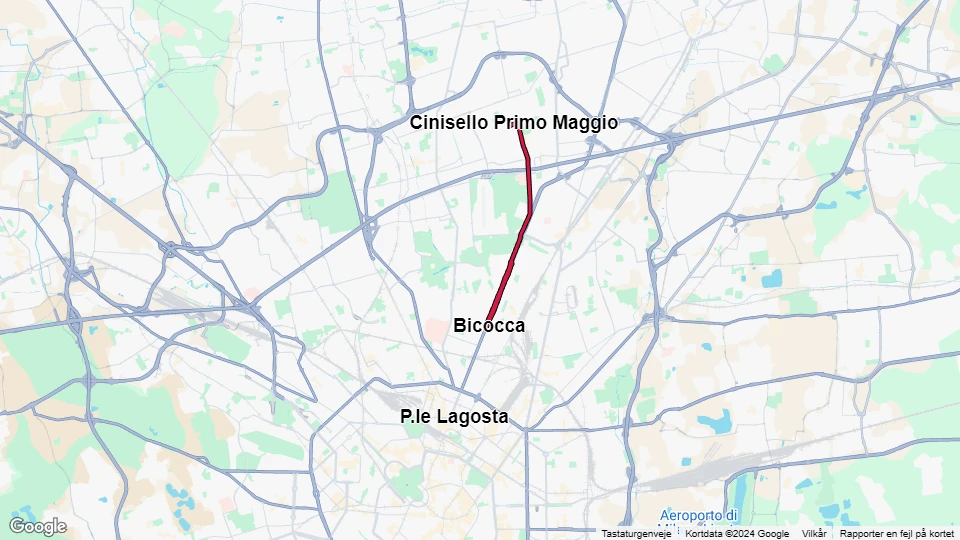 Mailand Straßenbahnlinie 31: Bicocca - Cinisello Primo Maggio Linienkarte