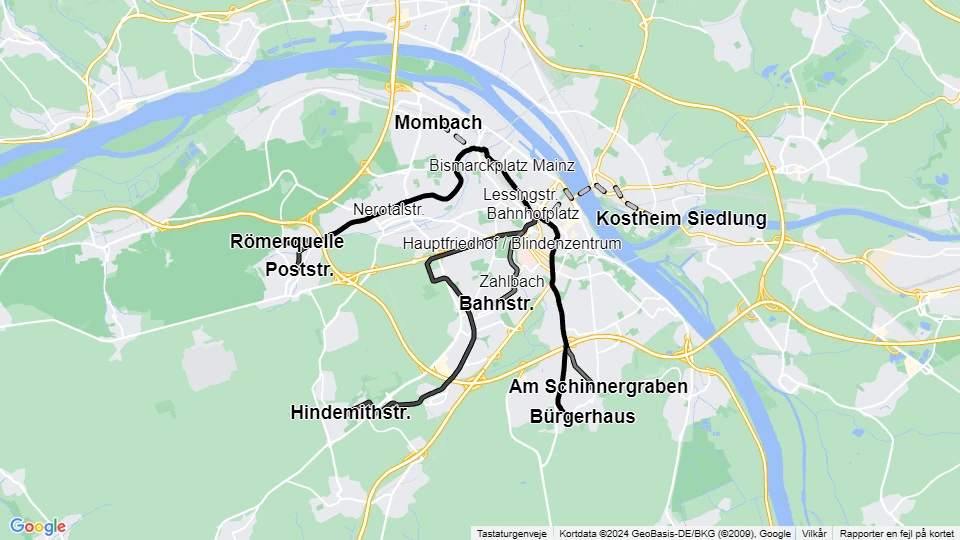 Mainzer Mobilität Linienkarte