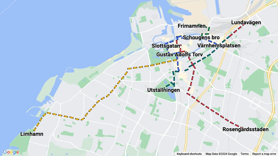 Malmö Lokaltrafik (ML) Linienkarte