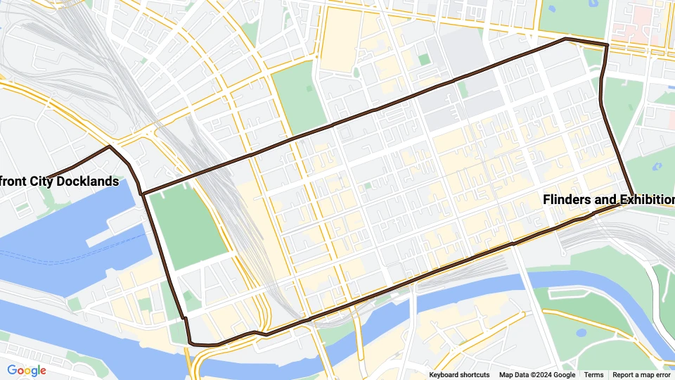 Melbourne Touristenbahn 35 (City Circle) Linienkarte
