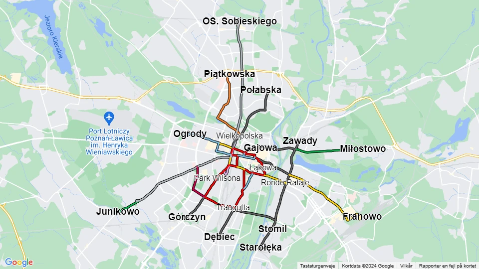 Miejskie Przedsiębiorstwo Komunikacyjne w Poznaniu (MPK Poznań) Linienkarte