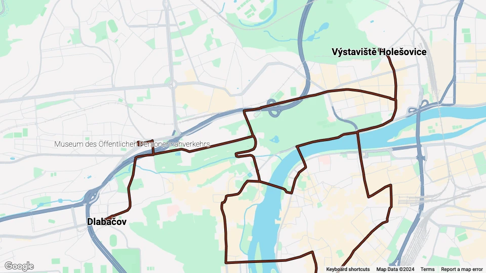 Museum des öffentlichen Personennahverkehrs in Prag (MHD) Linienkarte