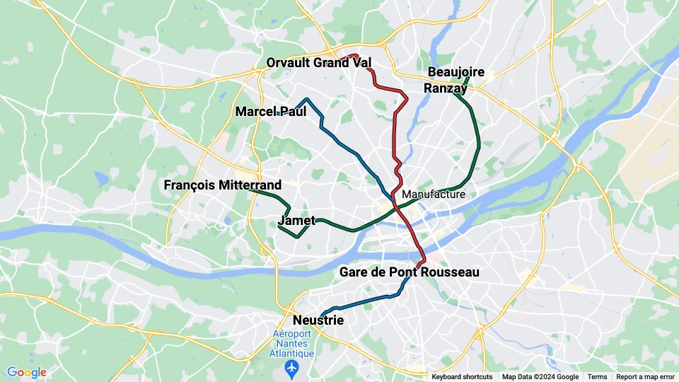 Nalib Nantes Métropole Mobilités Linienkarte