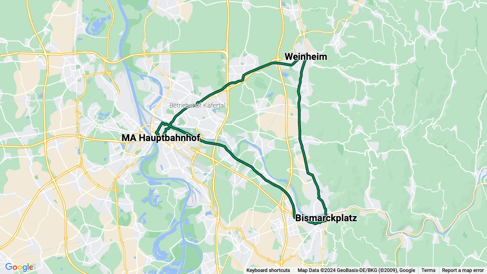 Oberrheinische Eisenbahn-Gesellschaft (OEG) Linienkarte