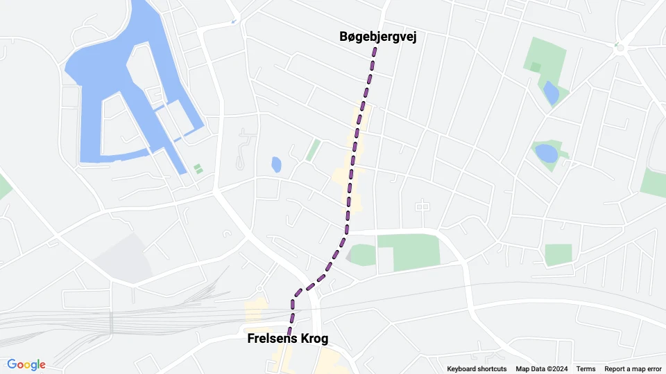 Odense Skibhuslinie: Frelsens Krog - Bøgebjergvej Linienkarte