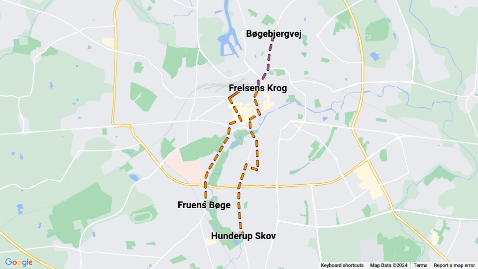 Odense Sporvej (OS) Linienkarte