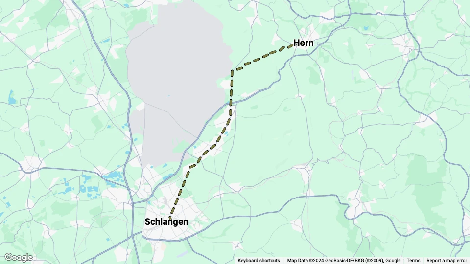 Paderborn Regionallinie: Schlangen - Horn Linienkarte