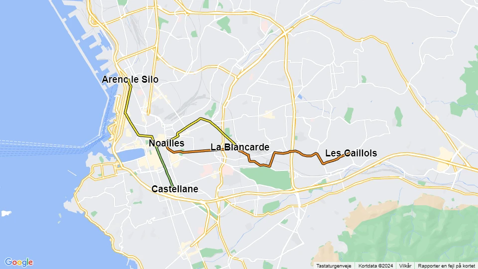 Régie des transports de Marseille (RTM) Linienkarte