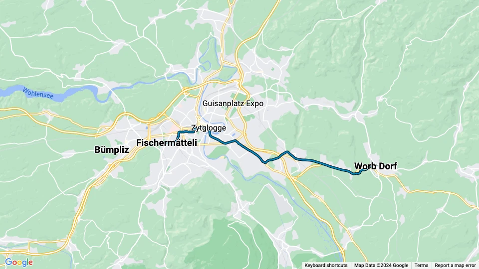 Regionalverkehr Bern-Solothurn (RBS) Linienkarte
