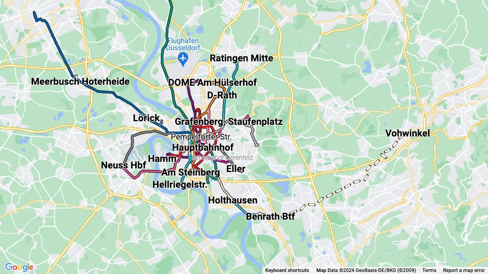 Rheinbahn Linienkarte