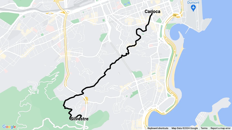 Rio de Janeiro Santa Teresa Tramway: Silvestre - Carioca Linienkarte