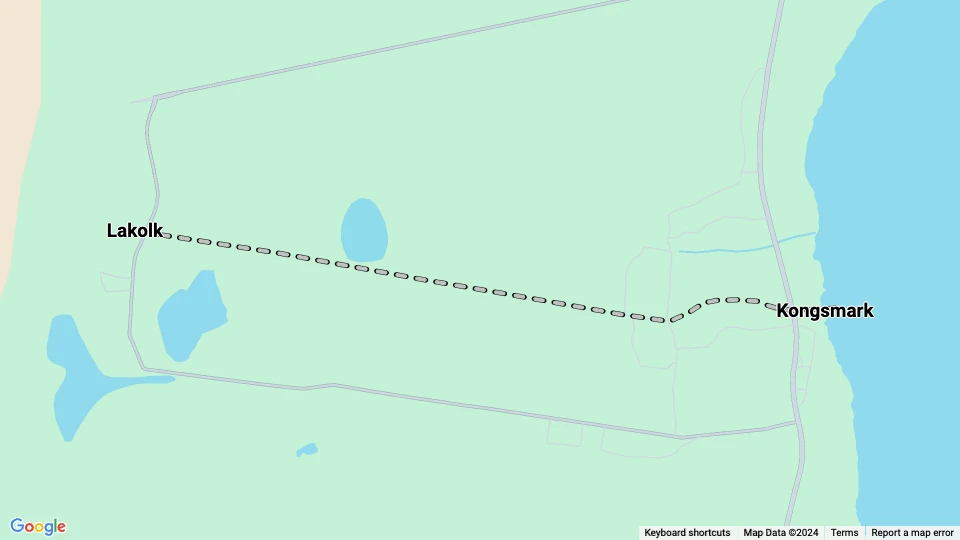 Rømø Pferdebahnlinie: Kongsmark - Lakolk Linienkarte