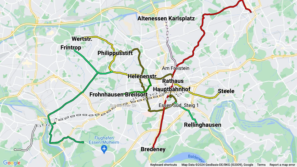 Ruhrbahn Essen Linienkarte