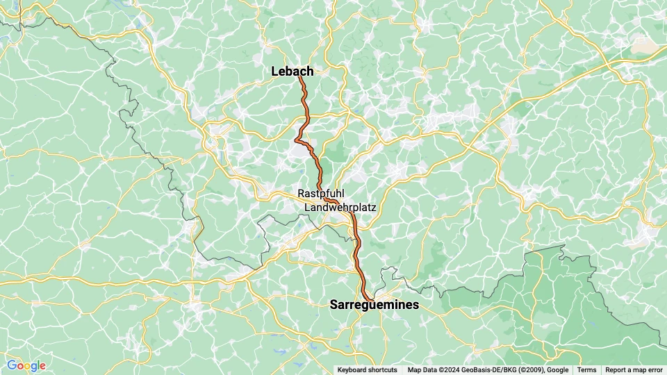 Saarbahn Linienkarte