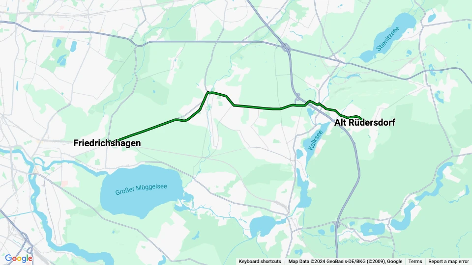 Schöneiche bei Berlin Museumslinie: Friedrichshagen - Alt Rüdersdorf Linienkarte