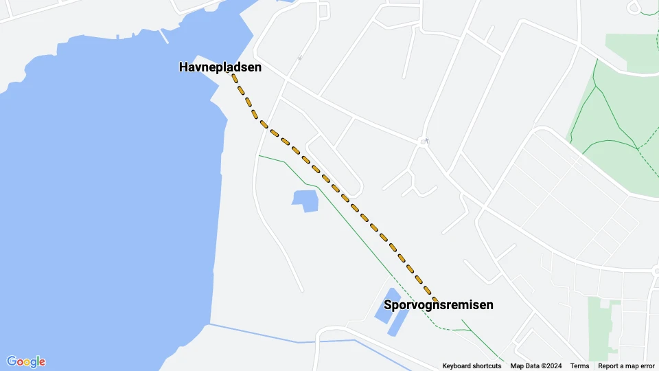 Skælskør Museumslinie: Havnepladsen - Sporvognsremisen Linienkarte