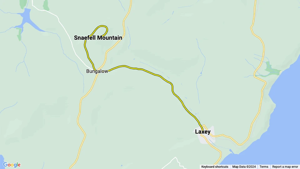Snaefell Mountain Railway Linienkarte