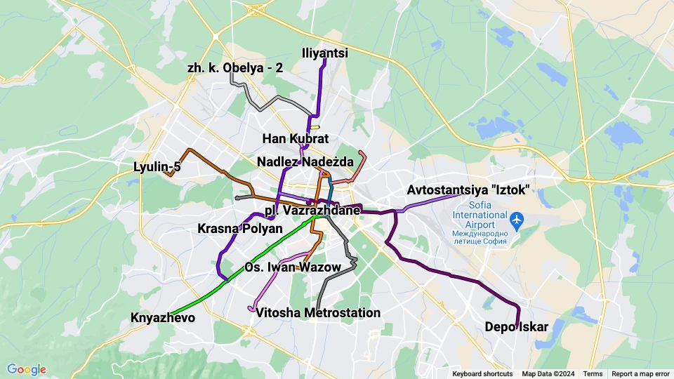 Sofia Traffic Linienkarte