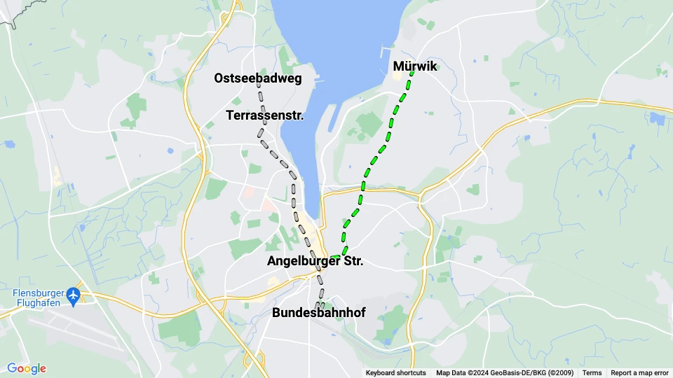 Stadtwerke Flensburg-Verkehrsbetriebe (SFV) Linienkarte
