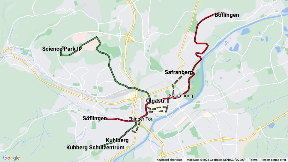Stadtwerke Ulm/Neu-Ulm (SWU) Linienkarte