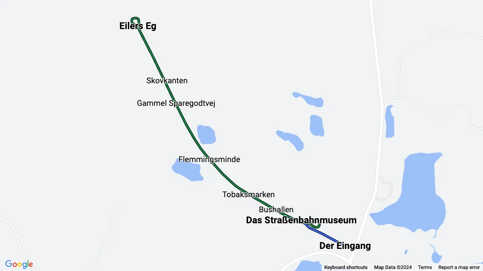 Straßenbahnmuseum Skjoldenæsholm Linienkarte