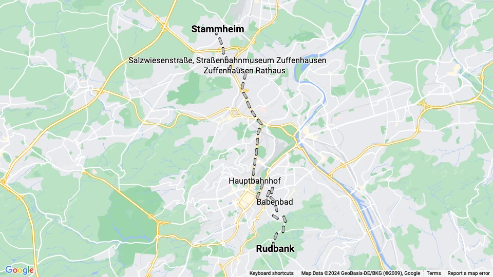 Stuttgarter Straßenbahnen (SSB) Linienkarte
