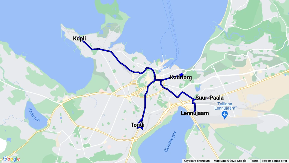 Tallinn Ausflugslinie Konstantin Linienkarte