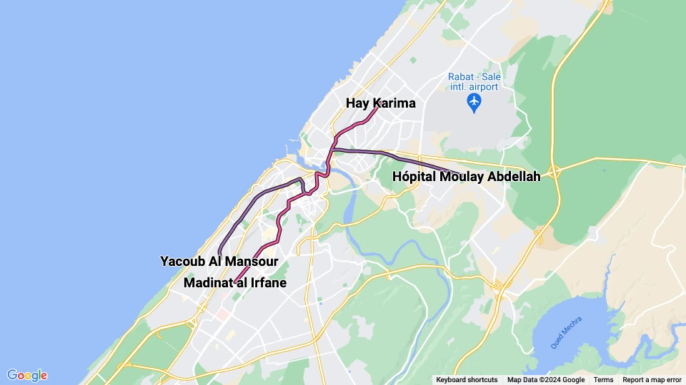 Tramway de Rabat-Salé Linienkarte