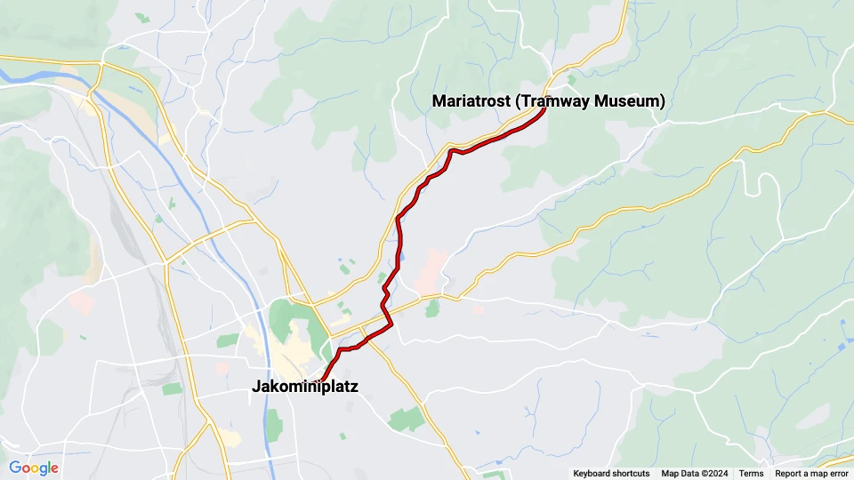Tramway Museum Graz (TMG) Linienkarte